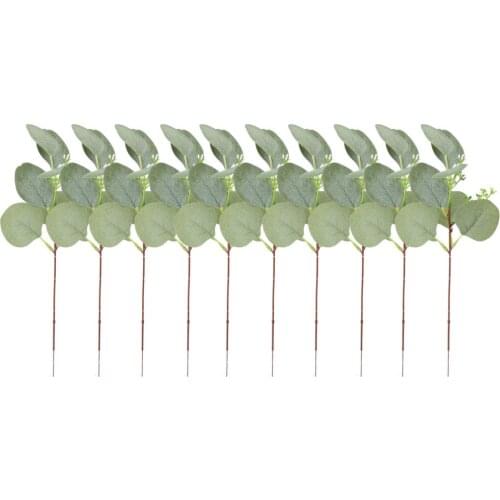 Artificial Eucalyptus Branches Flower Plant Fake Flowers Leaves PP Holiday Greenery Decor 10PCS Home Garland