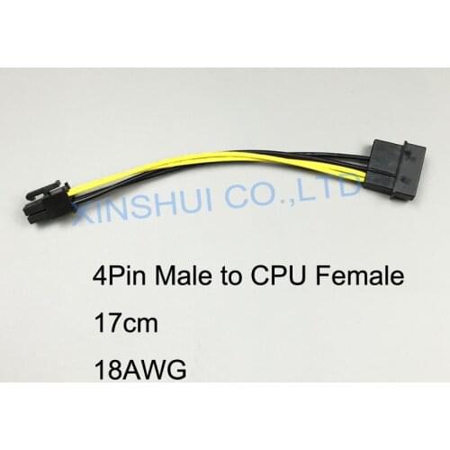 3Pin to 4Pin power cable 4Pin power connecctor IDE to motherboard 4Pin CPU D type to 4pin EPS female connector supply power