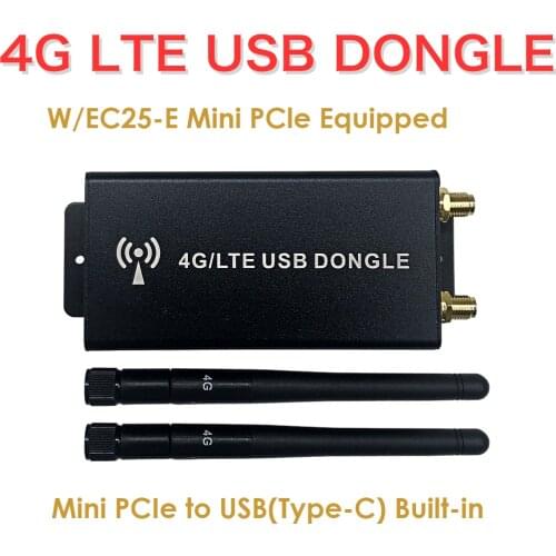 4G LTE Dongle W/SIM Card Slot Equipped with EC25-E Mini PCIe Modem Industrial Mini PCIe to USB(Type-C) Adapter