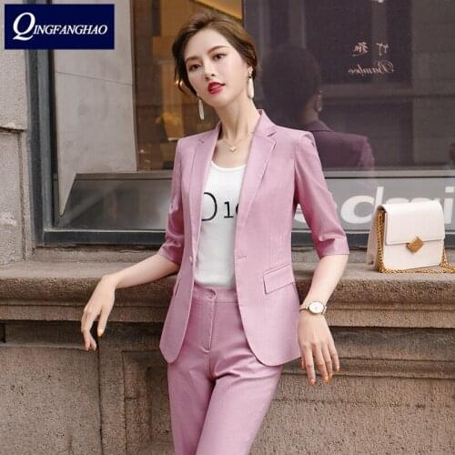 Suit Suit Temperament Goddess Fan 2020 Summer Thin Silver Gray Bright Silk Fashion Half Sleeve Business Wear Overalls