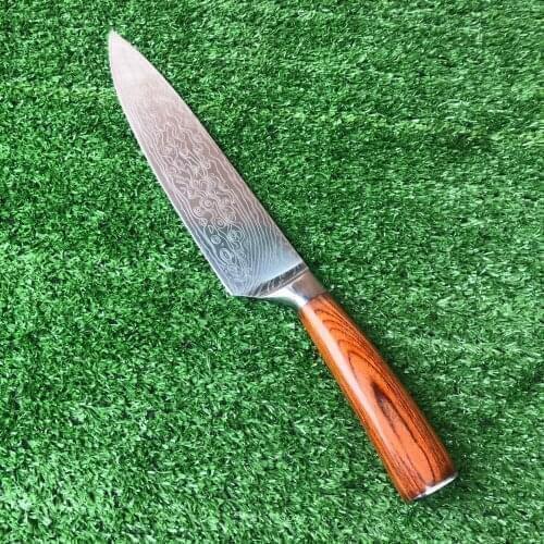 Kitchen knife Chef Knives 8 inch Japanese High Carbon Stainless Steel Cleaver Vegetable Santoku Knife Utility Slicing Tool