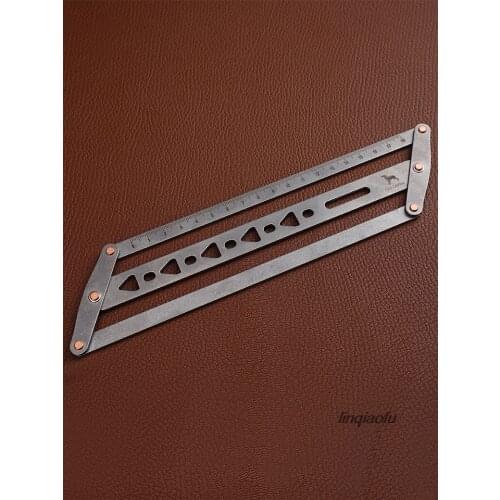 Belt-assisted positioning punch ruler, belt leather ruler tool