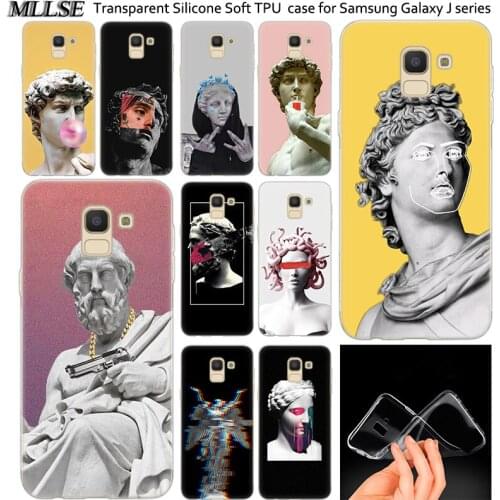 Art David Statue flower Soft Silicone Case For Samsung Galaxy J2Pro J4 J6 J8 2018 J3 J5 J7 2016 2017EU Prime CORE Plus Fashion