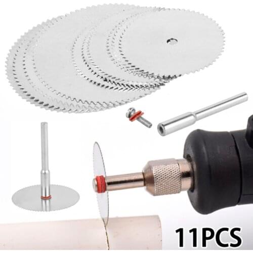 11pcs Mini Circular Saw Blade Electric Grinding Cutting Disc Rotary Tool for Dremel Metal Cutter Power Tool Wood Cutting Discs