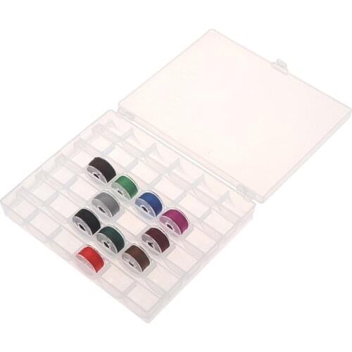 36 Spools Sewing Machine Bobbins Empty Bobbins Spools Sewing Machine Plastic Storage Box For Home Sewing Accessories Tools