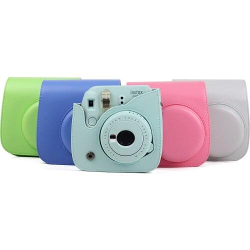 Shoulder Camera Bag Protective Case PU Cover with Shoulder Strap for Fujifilm Instax Mini 8/Mini8+ /9 Instant Film Cameras