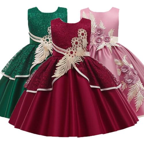 2021 Baby Girls Dress Elegant Party Princess Dress Bridesmaid Dresses For Girls Evening Wedding Dress Children Clothing 3-12 Age