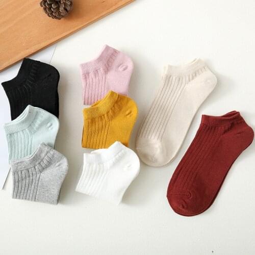 New Product Explosion Style Solid Color Daily Casual Men And Women All-match Series Wearing Cotton Boat Socks