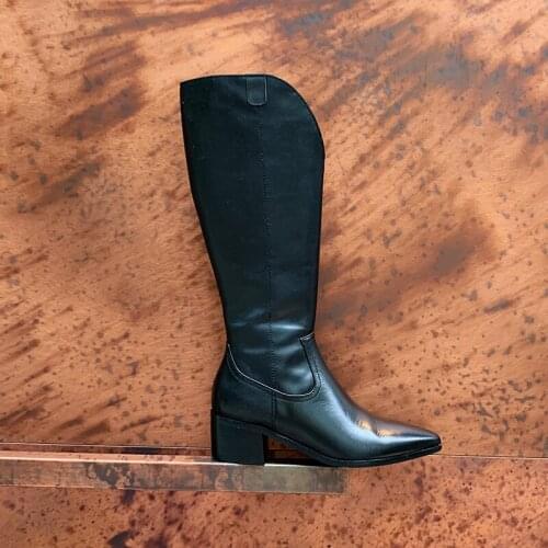 New winter Mid-Calf boots Genuine leather Women boots Motorcycle boots warm cowhide Western Snowmobile boots Women shoes