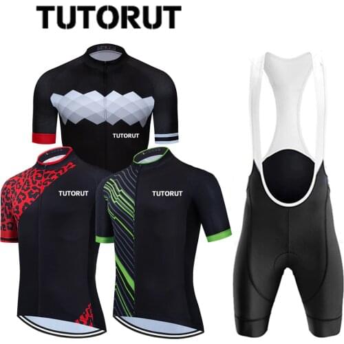 TUTORUT 2021 New Summer Professional Cycling Suit Short-sleeved Mens Sportswear Quick-drying Bicycle Mountain Bike Clothing