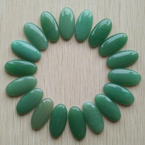 Wholesale 20pcs/Lot fashion natural green aventurine oval cab cabochons for Jewelry Accessories beads15x30mm free shipping