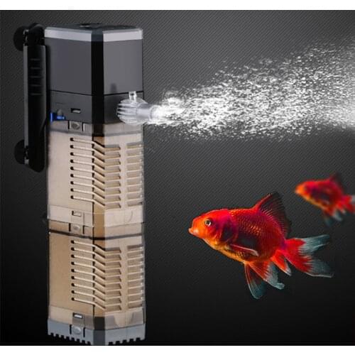 220V Internal Filter Pump 3 in 1 Submersible Fish Tank Aquarium Oxygen Pump H99F