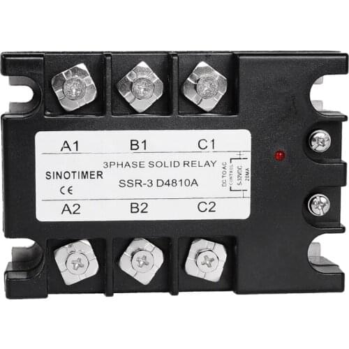 3 Phase Solid State Relay 10A DC-AC 30-480V AC Output Module Switch Relay relais D4810A