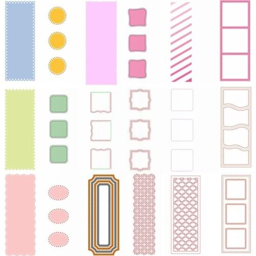 Scallop Scale Circlet Rounded Rectangle Wavy Stripe Flip Layerable Slimline Cutting Dies DIY Scrapbooking Craft Paper Cards 2021