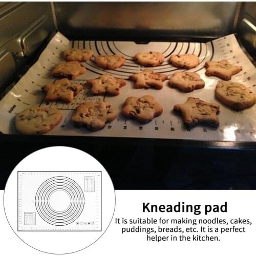 Silicone Baking Mat Pastry Rolling Kneading Pad Kitchen Crepes Pizza Red Black Clear And Accurate Measurement Non-Slip Non-Stick