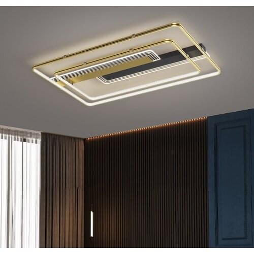 Nordic Modern Led Ceiling Lights for Living Room Master Bedroom Corridor Minimalist Gold and Black Iron Lighting Decoration