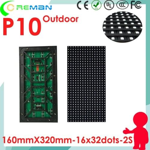 Stock led module p10 outdoor smd rgb 16x32 1/2 scan , pixel pitch 10mm 8mm 6mm 5mm led matrix video led board wifi USB control
