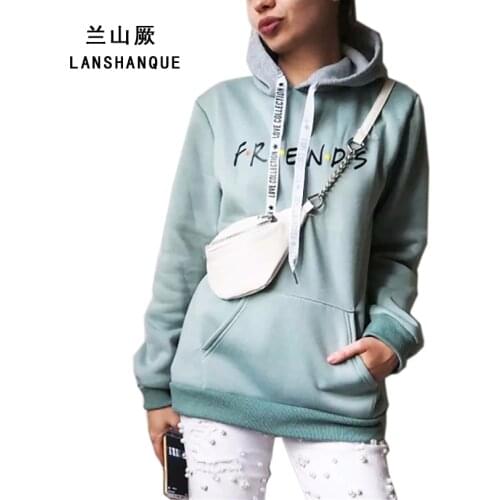 2019 New Friends Printing Hoodies Sweatshirts Harajuku Crew Neck Sweats Women Clothing Feminina Loose Womens Outwear Fall