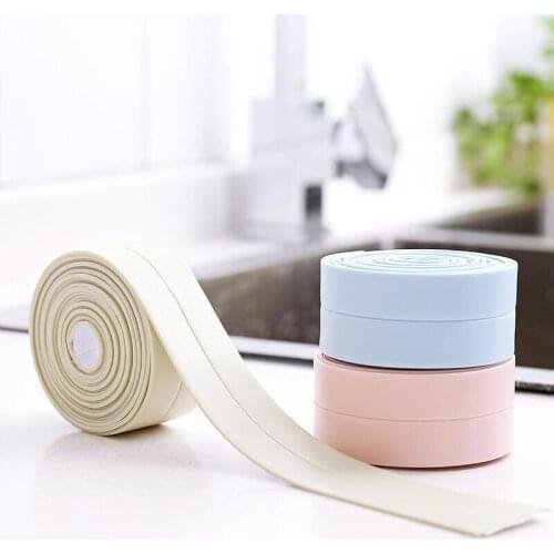 QDRR 3.2mx38mm Bathroom Shower Sink Bath Sealing Strip Tape White PVC Self adhesive Waterproof Wall Sticker for Bathroom Kitchen