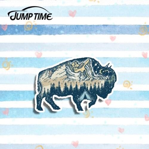 Jump Time 13cmx8.7cm American Bison Vinyl Stickers Decal Car Styling Vinyl Graphic Decor for Window Bumper Trunk Car Stickers