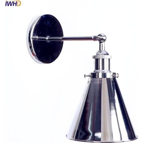 IWHD Silver Adjustable Arm Vintage Wall Lamp LED Edison 4w Bathroom Mirror Light Retro Loft Industrial Wall Lights Fixtures