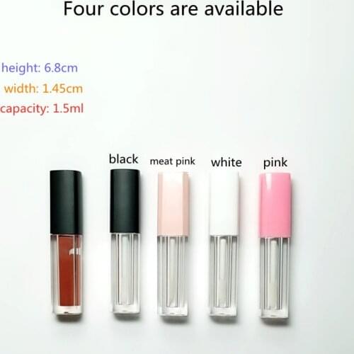 Wholesale1.5ml Mini Empty Lip GlossTube,DIY Plastic Liquid Lipstick Container,Square Mini lipgloss Sample Refillable Bottle
