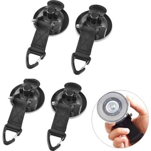 4x Suction Cup Anchor Securing Hook Tie Down,Camping Tarp as Car Roof Side Awning Camping Tarp Tents Securing Hook Universal