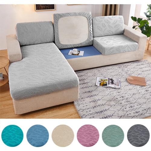 Plant Jacquard Sofa Seat Cushion Cover Stretch Couch Seat Protector Cover Tight Wrap Furniture Corner Slipcover Sofa Cover