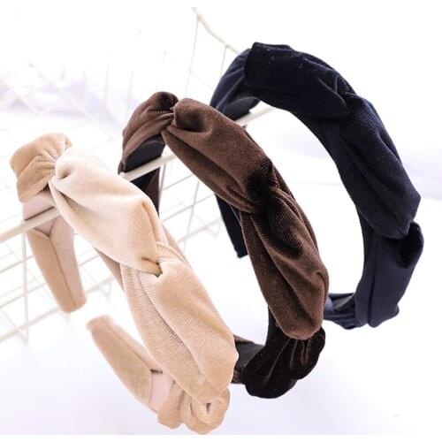 Korean New Hairband Women Autumn And Winter Flannelette More Cross Knot Styling Design Hair Accessories Headband
