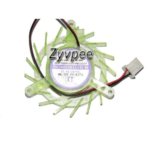 Zyvpee EVERFLOW EC4010H12E-B 12V 0.27A green 2 wires 2 pins vga fan graphics card cooler