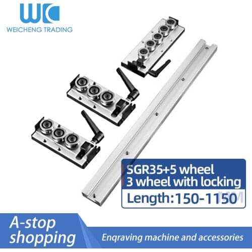 1/2PC Built-in Dual-Axis Core Linear Guide SGR35+1/2/4PC SGB35-5Wheel Slider-3 Wheel Locking Length 1200-2550mm