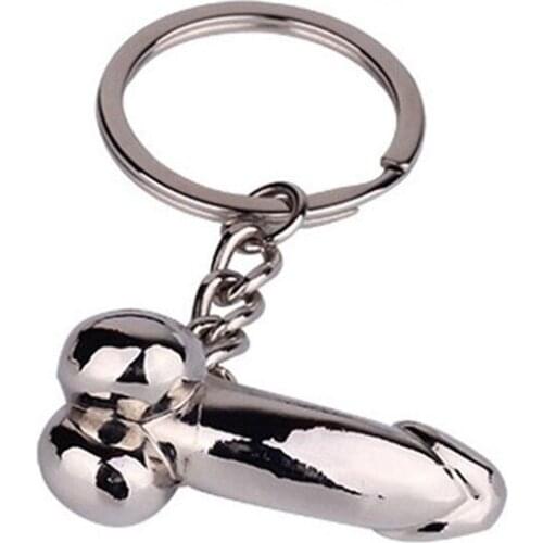1Pcs Key Chain Sexy Penis Style Metal Creative Funny Car Key Ring Purse Bag Pendant Decoration Car-Styling