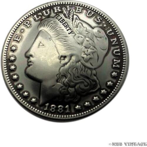 10pc 1881 Morgan Dollar Coin Conchos 1-1/2" Metal Conchos Antique-Silver