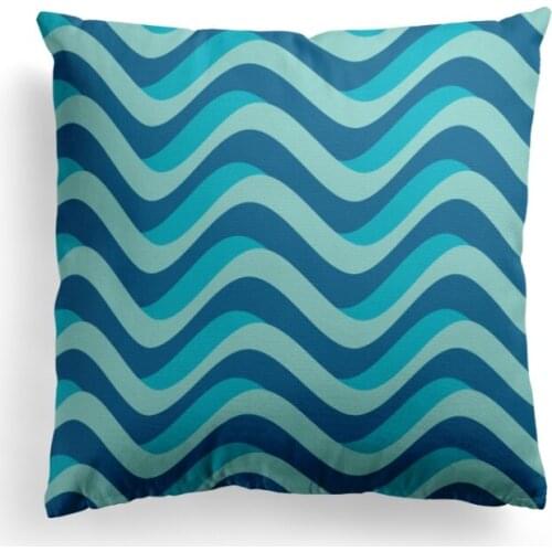 100% cotton blue and white classic geometric backrest pillow covers stripe decoration cushion cover