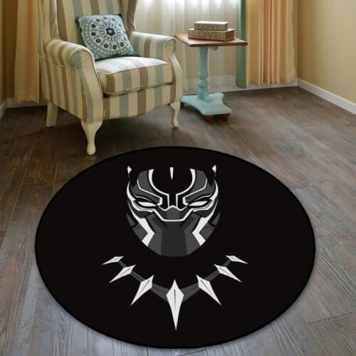 120cm Baby Play Mat Black Panther Round Rug Bedroom Carpet Living Room Decoration Floor Mat Absorbent Non-slip Boys Carpet