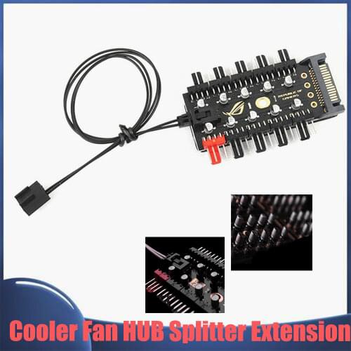 Motherboard 1 to 10 4 Pin PWM Cooler Fan HUB Splitter Extension 12V SATA Power /Large 4D Port Supply PC Speed Controller Adapter