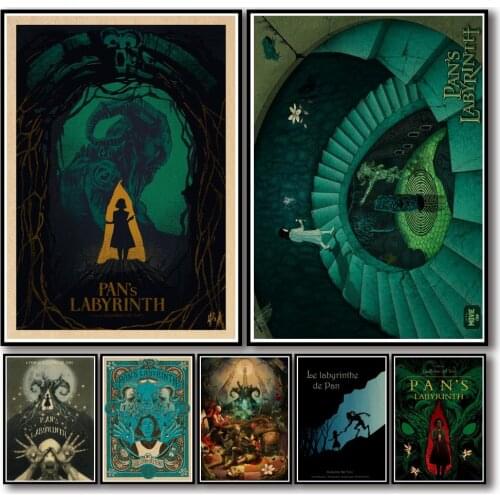 40 Designs Movie Pans Labyrinth 2006 Kraftpaper Poster Artwork Fancy Wall Sticker for Coffee House Bar