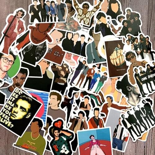 50Pcs Cartoon one way band characters waterproof Stickers For Suitcase Skateboard Laptop Luggage Fridge Phone Car Styling