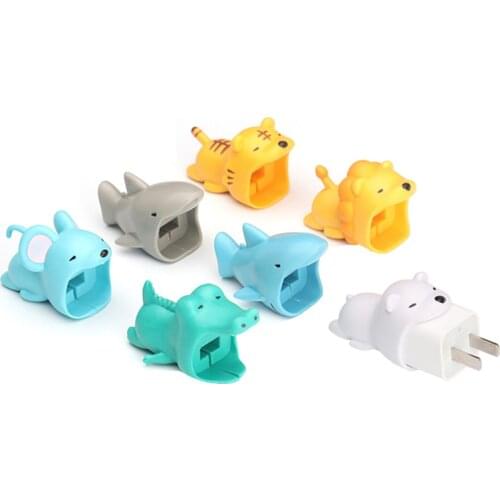 Cable Accessory Decorate Big Animal Bite USB Charging Plug Cable Protector For iphone 6 7 8 x USB Cable Protection Cable Winder
