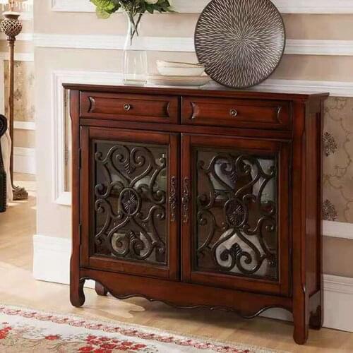 American furniture factory American solid wood two door side cabinet European solid wood wine cabinet restaurant side cabinet th