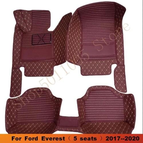 Car Floor Mats For Ford Everest（ 5 seats ）2017 2018 2019 2020 Custom Rugs Carpets Auto Accessories Car-styling interior parts