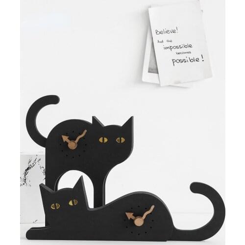 Cat Pendulum Clock Desktop Pendulum Clocks and Watches Living Room Household Contracted Modern Japanese Style Digital Clock