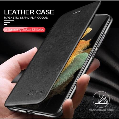 S 21 ultra case luxury leather magnetic stand flip covers for samsung galaxy s21+ s21ultra s21 ultra plus s21plus 5g book coque