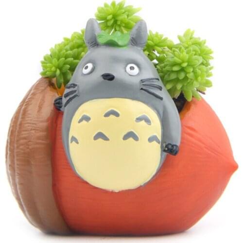 5cm My Neighbor Totoro Delivery PVC Cat Action Figure Doll Rubber Fruit Flowerpot Diy Garden Home Deco Resin Plastic Model