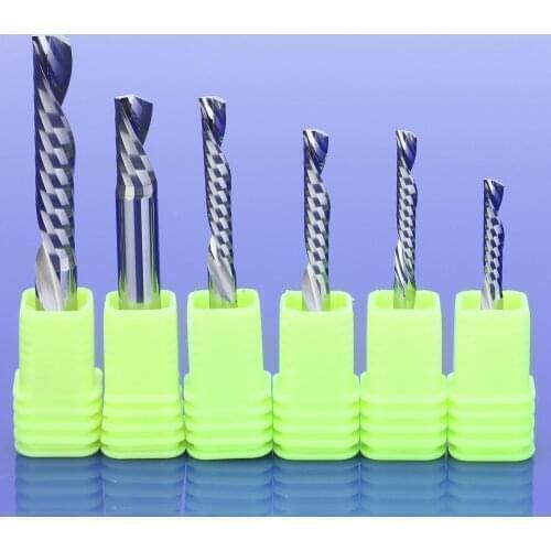 50Pcs 4mm one Flute Left Spiral down cut CNC milling cutter