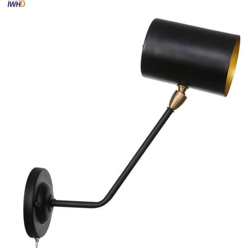 IWHD Creative Iron Nordic Wall Lamp LED RH Fixtures With Switch Modern Wandlamp Creative Mirror Light Applique Murale Luminaire