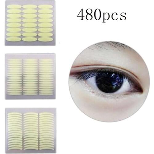 48-480pcs Eyelid Tape Sticker Invisible Eyelid Paste Transparent Self-adhesive Double Eye Tape Tools Fork Makeup