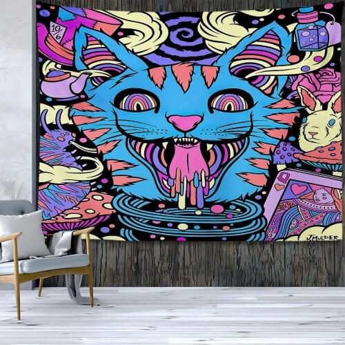 Mental illness psychedelic fabric wall hanging, mandala, moon, sun, hippie, bohemia, ceiling decoration room decor aesthetic