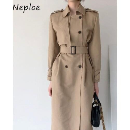 Женские двубортные тренчи Neploe China At AliExpress