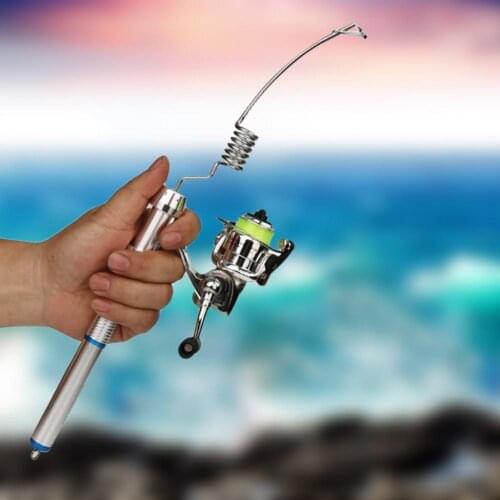 Mini Portable Telescopic Stainless Steel Lightweight Fishing Sea Boat Rod Ocean Pole Tackle Winter Ice Fishing Rod Tackle Tools